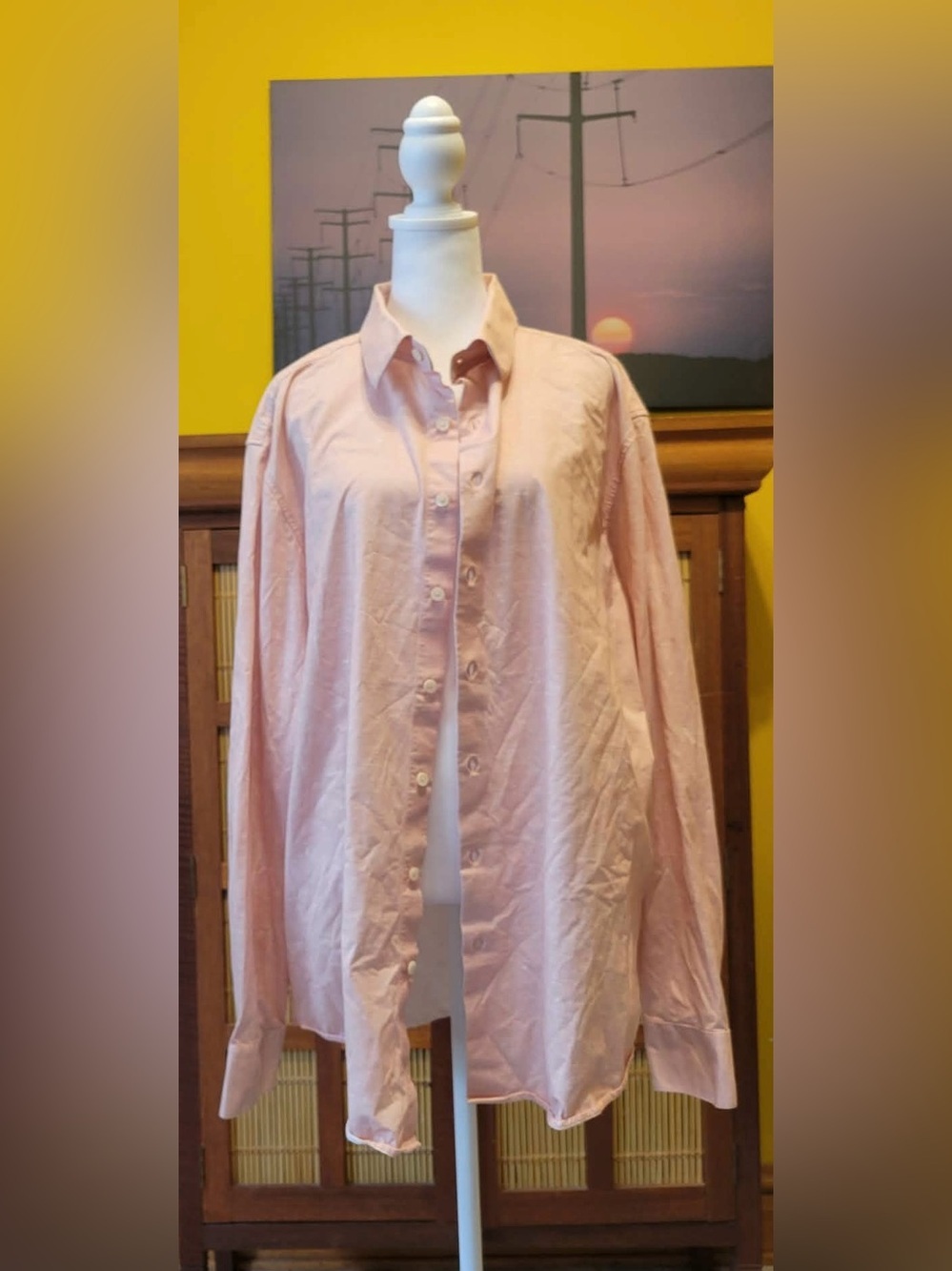Bugatchi Light Pink Men's Dress Shirt l Ptp 23